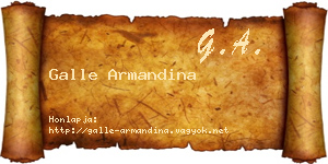 Galle Armandina névjegykártya